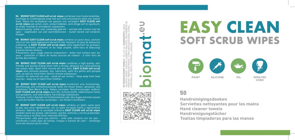 Easy Clean - soft scrub wipes - handreinigingsdoekjes - 50 stuks
