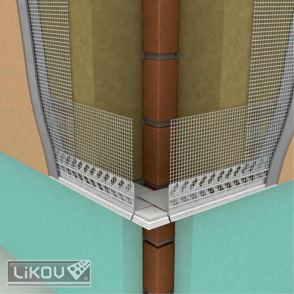 Sokkelprofiel Vario PVC - BUITENHOEK voor LW66-2 - 10 stuks