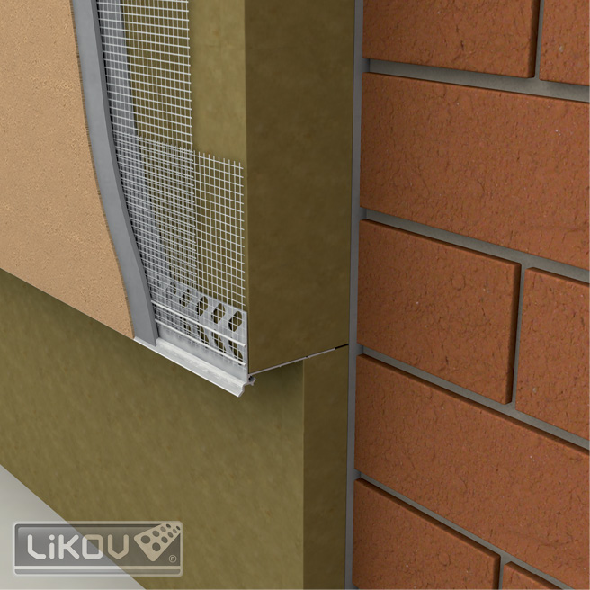 Sokkelprofiel Vario PVC met druiprand en net - 2m - breedte: 110 tot 150mm
