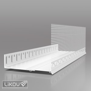 Sokkelprofiel Vario PVC met druiprand en net - 2m - breedte: 50 tot 100mm