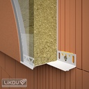 Sokkelprofiel Vario PVC met druiprand en net - 2m - breedte: 110 tot 150mm
