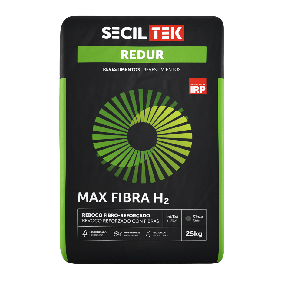 REDUR MAX FIBRA H2 – Putzuna – Mortier hydrofuge – Armé de fibres – Conforme à la norme CS IV Wc2 (anciennement Redur H2 Fibra) – 25 kg (60)
