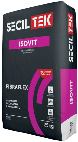 Seciltek Isovit FIBRAFLEX - Mortier Colle fibré ITE - ciment blanc - 25kg (60)