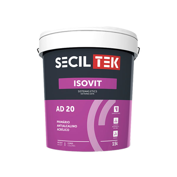 Seciltek Isovit AD 20 - Apprêt REV pour enduit de construction - BLANC - 15 litres (33)
