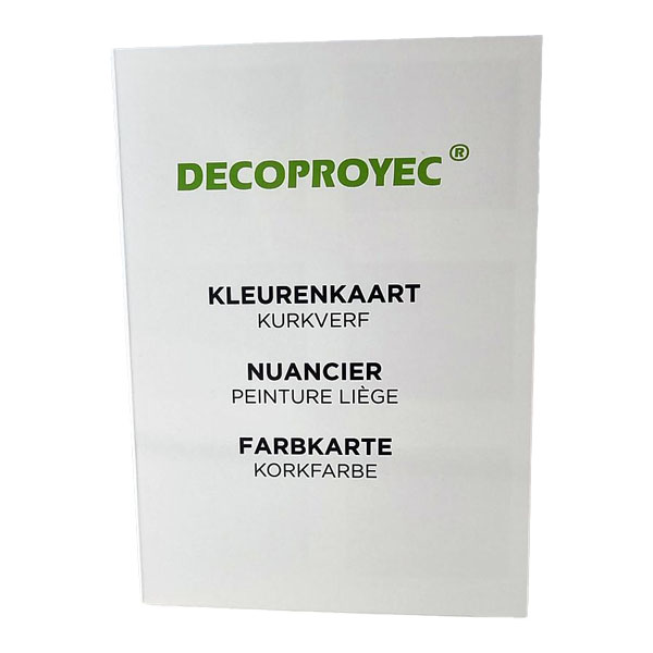 Tableau des couleurs de la peinture de liège Decocork (caution)