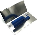 Truelle à enduire / truelle dentée - acier inoxydable - 270 x 130 mm