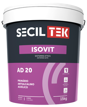Seciltek Isovit AD 20 - REV Apprêt/primaire pour enduit décoratif/crepi - COLORÉ - 15 litres (33)