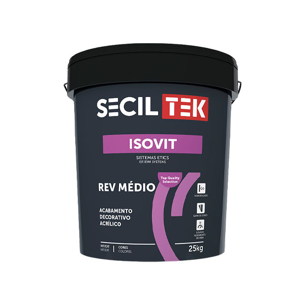 Seciltek Isovit REV MEDIO - Enduit / crépi - 1,4 mm - COLORÉ - 25 kg (33)