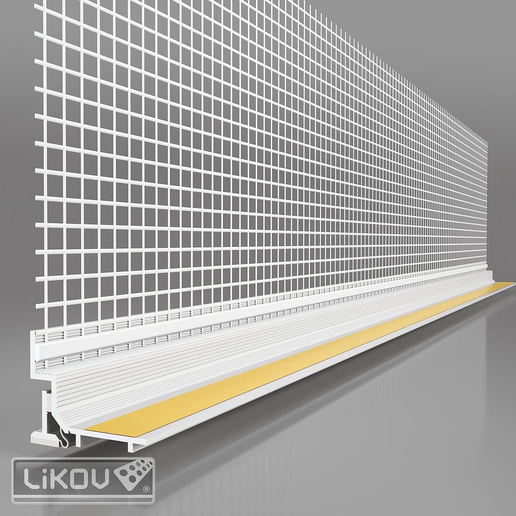 Profilé d'appui de fenêtre 3D avec lèvre et treillis - PVC - 8mm - 60m [25x2,4m]
