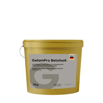 GelamPro Betolook 25 kg – Mortier de plâtre universel léger pour un aspect béton – Ciment blanc – Intérieur et extérieur