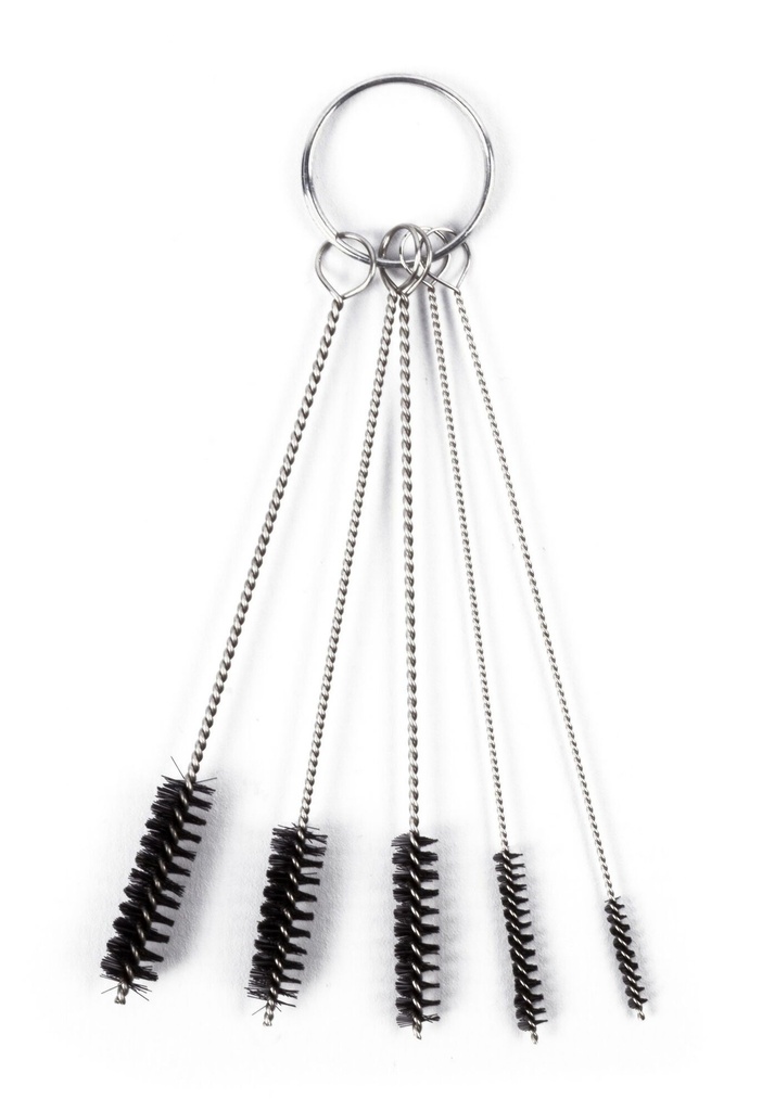 Mini Borstelset – 5-delig | Reinigingsborstels voor Spuitpistolen K12 & Volumair (Ø 2–7 mm)