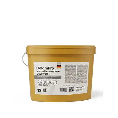 Peinture pour façades GelamPro White à base de résine microsilicone, 12,5 l – Peinture haut de gamme hydrofuge et élastique pour façades, enduits décoratifs et liège projeté [32]