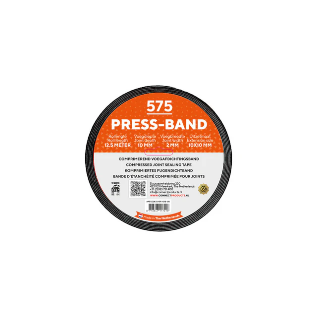 SEAL-IT® 575 PRESS-BAND 15x2mm – Duurzame zwelband en compriband voor slagregendichte voegafdichting - 12,5m