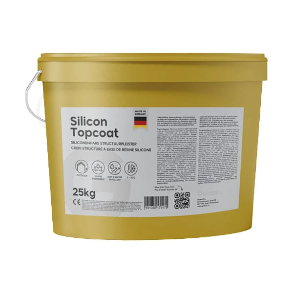 GelamPro Silicon Topcoat - Enduit décoratif - Enduit texturé à base de résine de silicone, 1,5 mm - Revêtement mural extérieur - 25 kg (24)