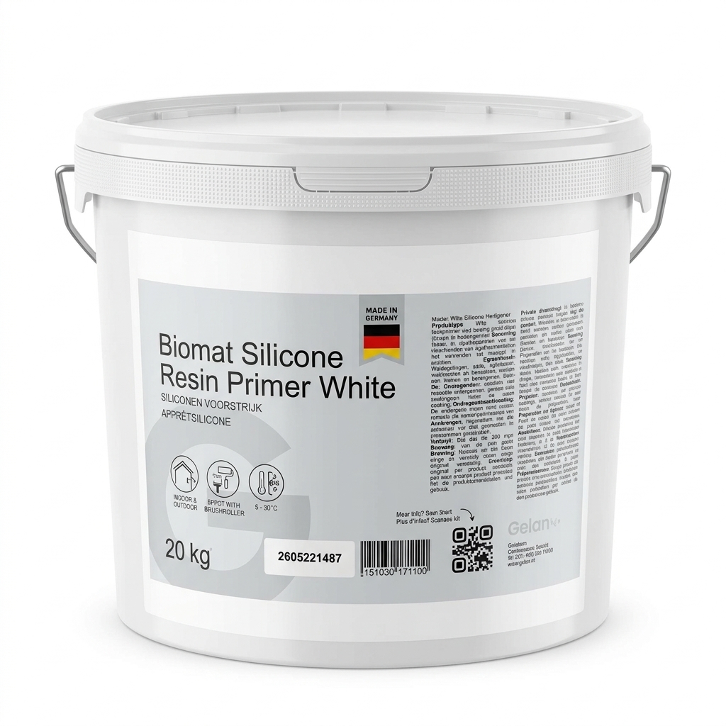 GelamPro Silicon Precoat - Voorstrijk met korrel voor Crépi, Sierpleister & Spachtelputz - Binnen & Buiten - 20kg [24]