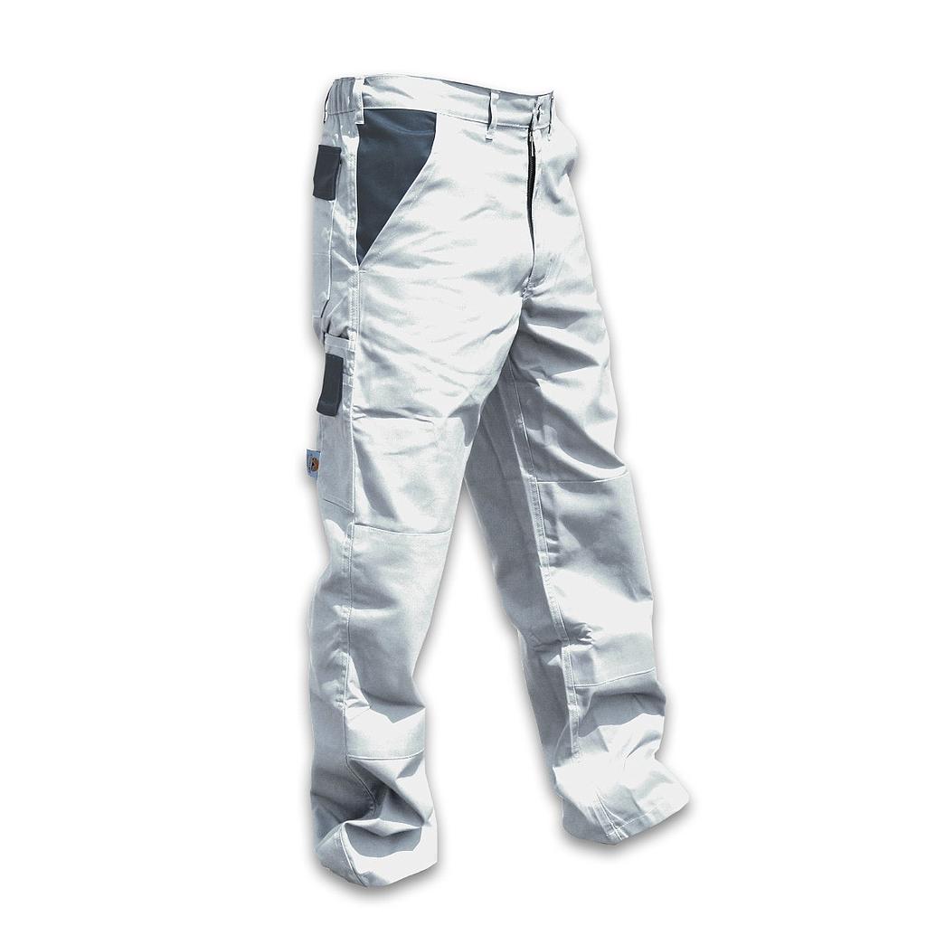 Pantalon de travail Pro à poches - Long - blanc/gris
