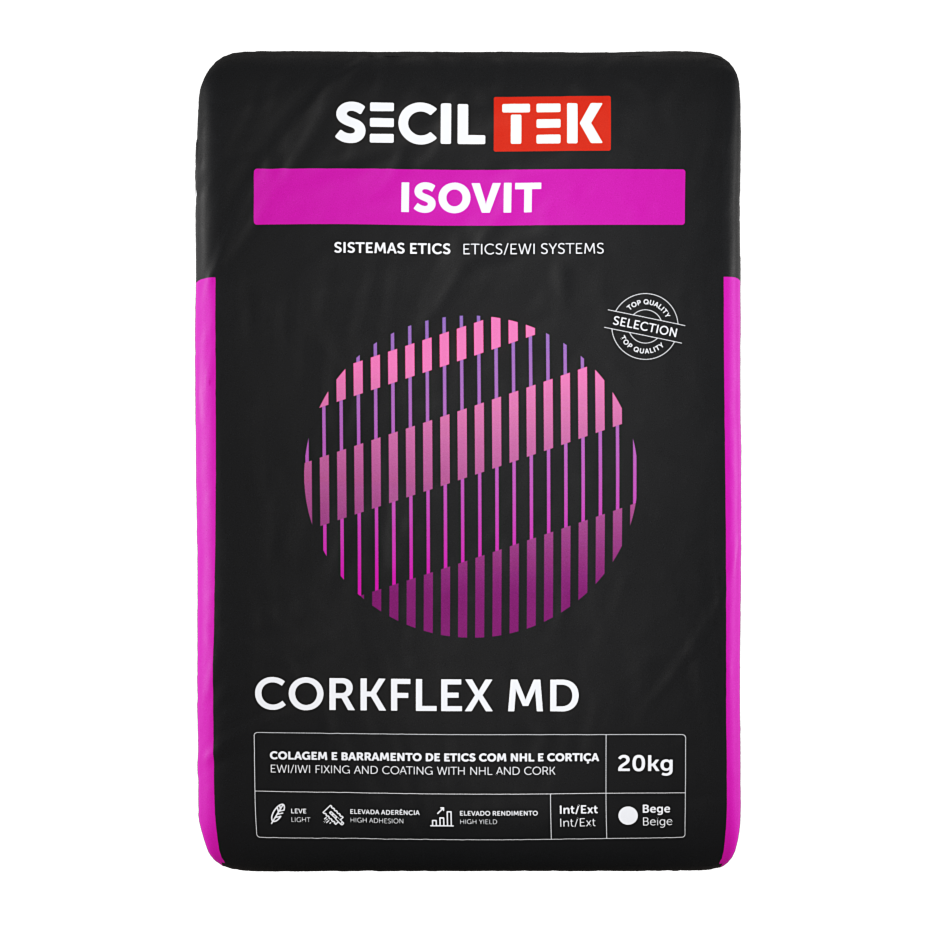 Isovit Corkflex MD - Mortier-colle léger pour liège décoratif MDFacade - 20 kg (60)