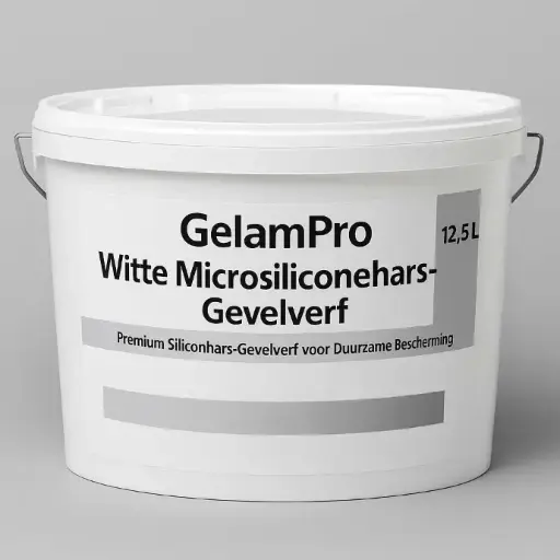 GelamPro Witte Microsiliconehars Gevelverf 12,5L – Waterafstotende & Elastische Premium Gevelverf voor Gevels, Sierpleister & Spuitkurk [32]