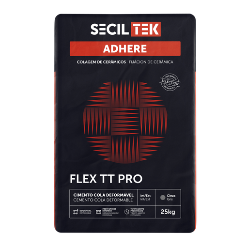 Seciltek Adhere Flex TT Pro – Colle à carrelage déformable pour grands carreaux de céramique - C2 TE S1 - 25 kg (60)