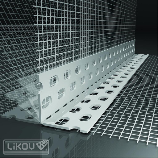 [LK Box] Profilé d'angle réglable avec treillis - PVC - rouleau de 25 m