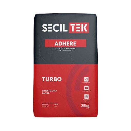 Seciltek ADHERE TURBO - Colle en poudre à durcissement rapide - praticable après 6 heures - GRIS - 25kg (60)