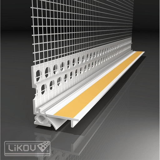 [LS2-FLEX] Profilé d'encadrement de fenêtre 2D avec rebord et treillis - PVC - 6 mm - 78 m [30 x 2,6 m]