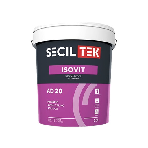 [ad20] Seciltek Isovit AD 20 - REV Primer/voorstrijk voor structuurpleister/crepi - INGEKLEURD - 15 liter (33)