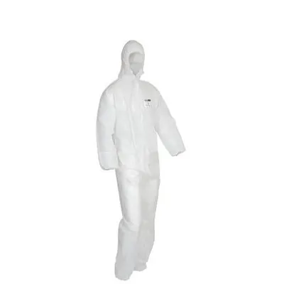 Combinaison de protection jetable avec capuche (Type 5/6) - Blanc