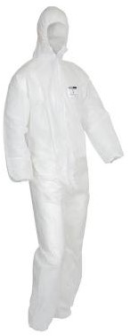 Combinaison de protection jetable avec capuche (Type 5/6) - Blanc
